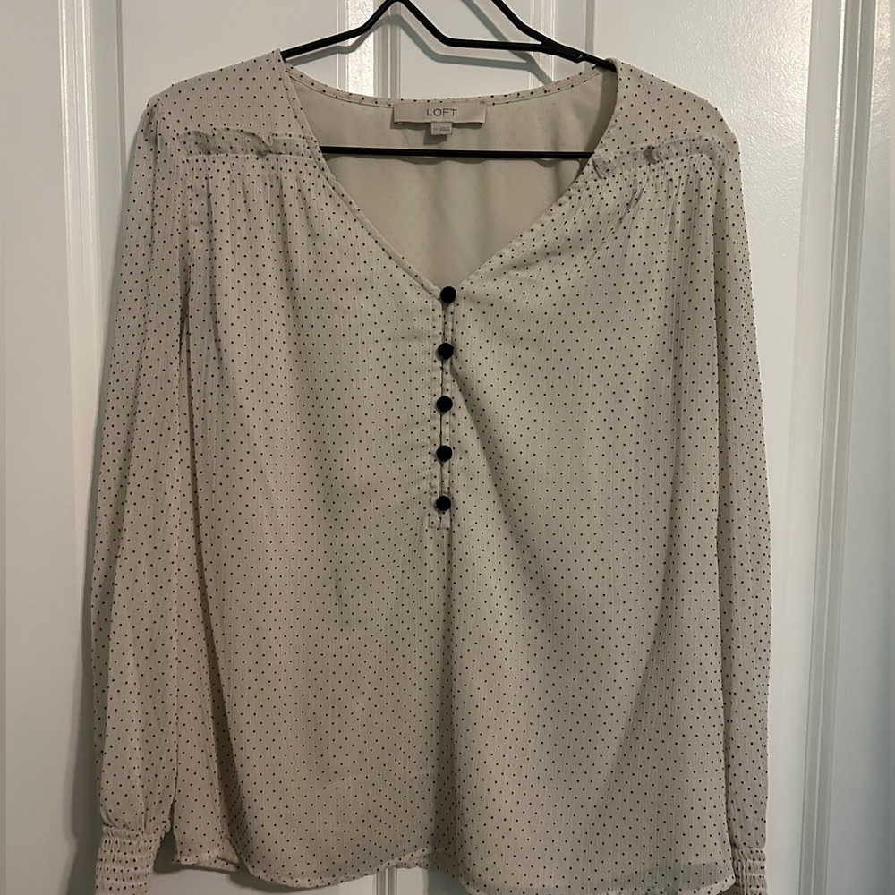 Loft Cream with Small Black Polka Dot Top